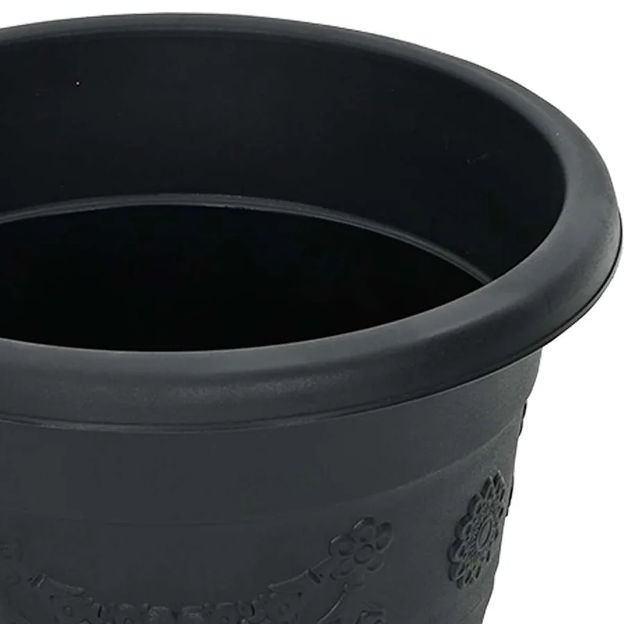 Pot à fleurs rond 6 pcs Noir Ø 26 x 21,5 cm Plastique - 7