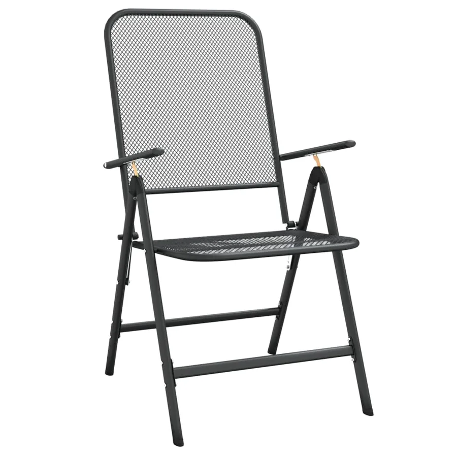 Ensemble à manger de jardin 3 pcs Maille Métal Anthracite - 9
