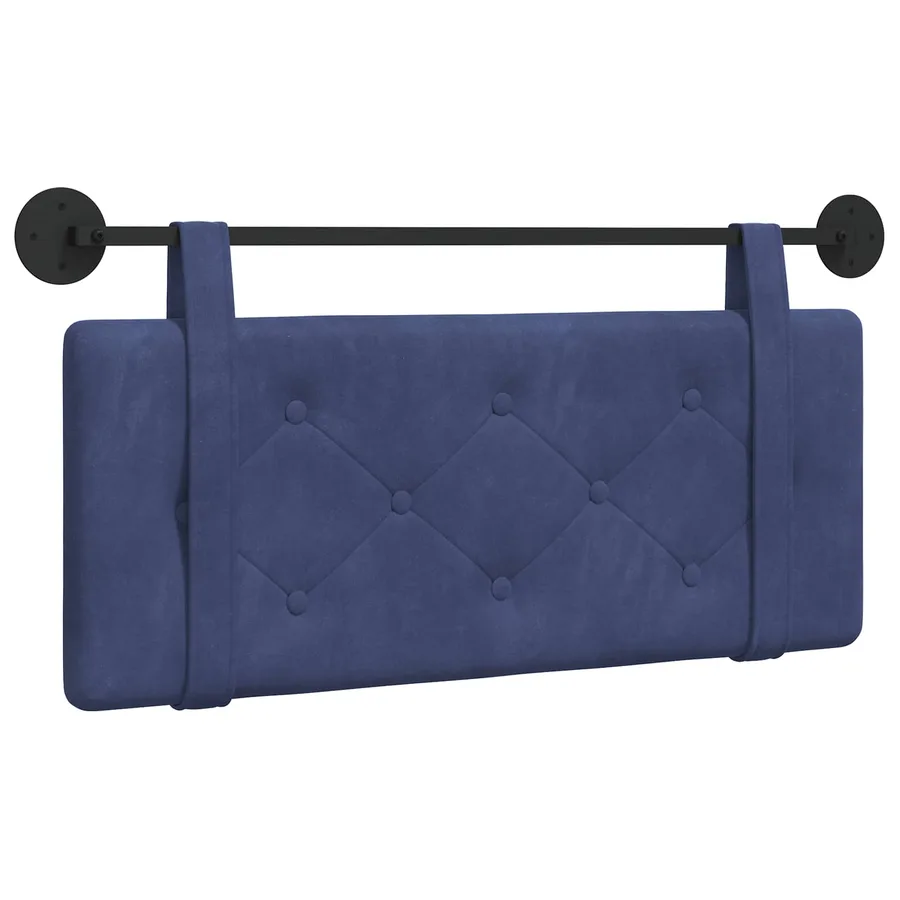 Tête de lit suspendue Bleu police Velours - 2