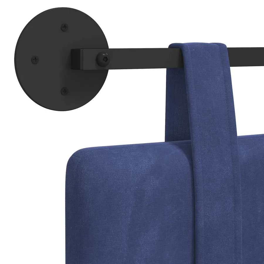 Tête de lit suspendue Bleu police Velours - 9