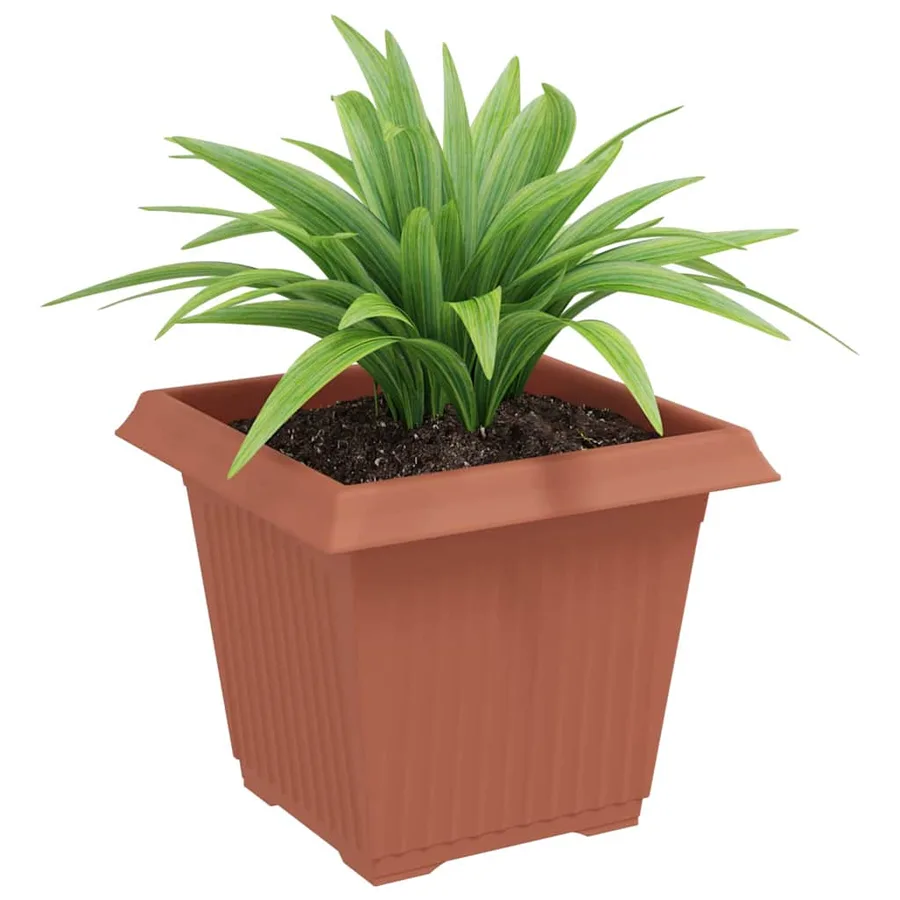 Pot de Fleurs Carré 24 pcs Rouge brique 20 x 20 x 16 cm - 3
