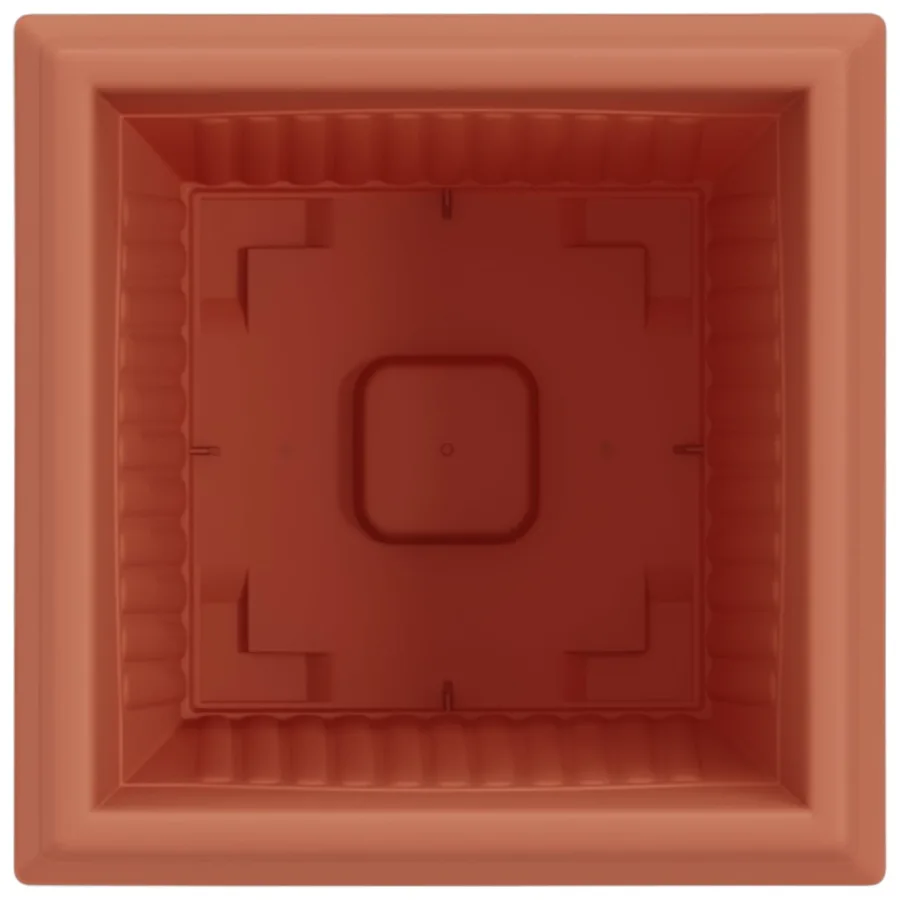 Pot de Fleurs Carré 24 pcs Rouge brique 20 x 20 x 16 cm - 7