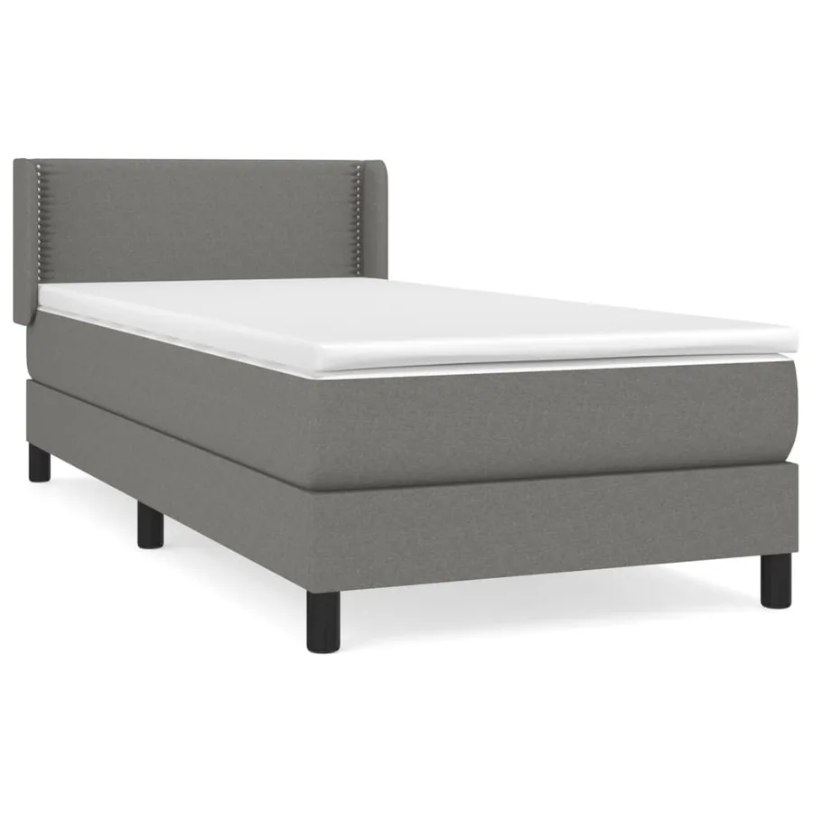 Sommier à lattes de lit avec matelas Gris foncé 80x200 cm Tissu - 2