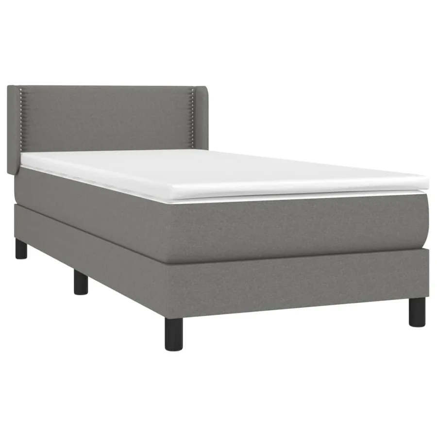 Sommier à lattes de lit avec matelas Gris foncé 80x200 cm Tissu - 3