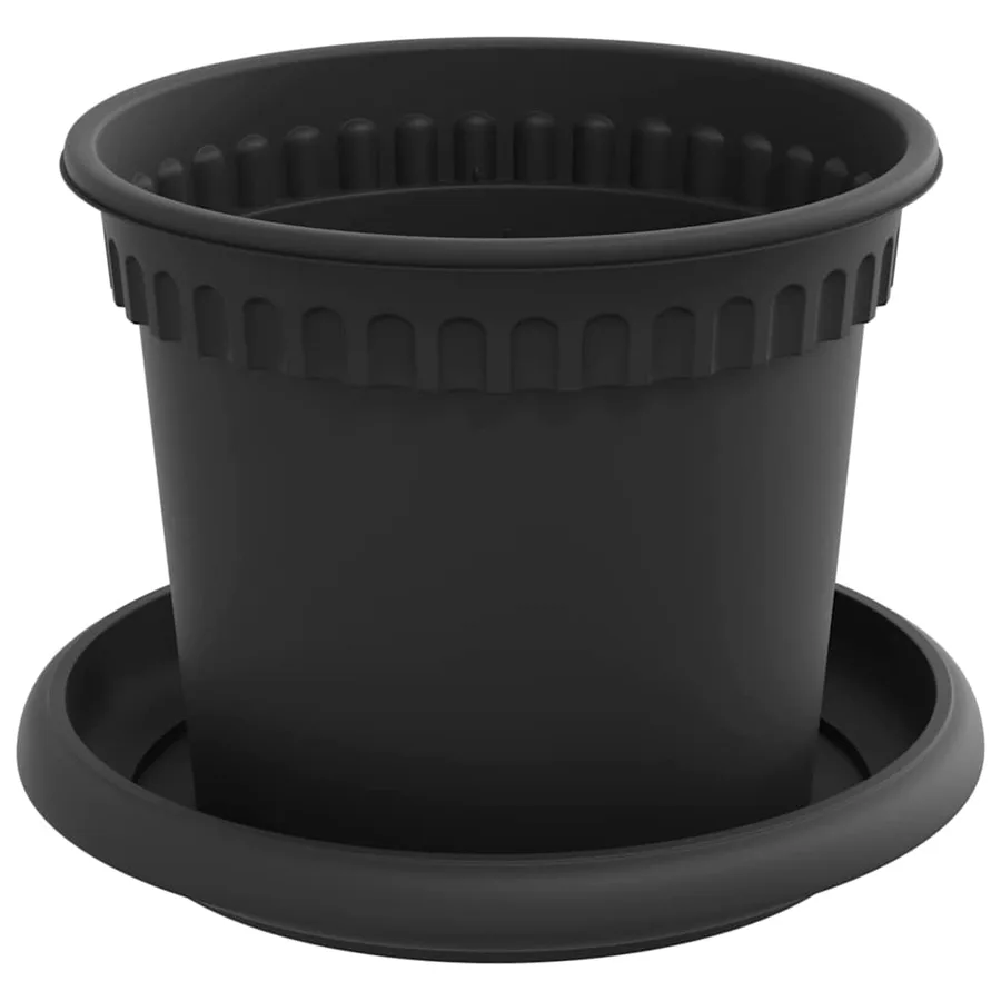 Pots de plantes 24 pcs Noir Ø 12,5 x 10 cm Plastique - 5