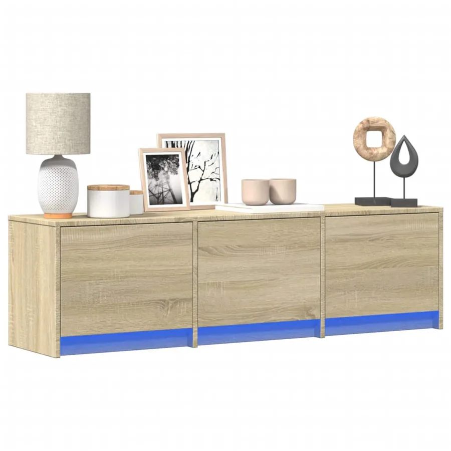 Meuble TV avec LED Sonoma 140 x 34 x 40 cm Bois d'ingénierie - 2