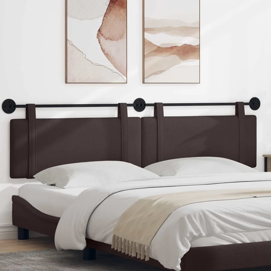 Tête de lit suspendue Marron foncé Tissu