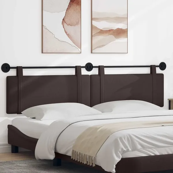 Tête de lit suspendue Marron foncé Tissu