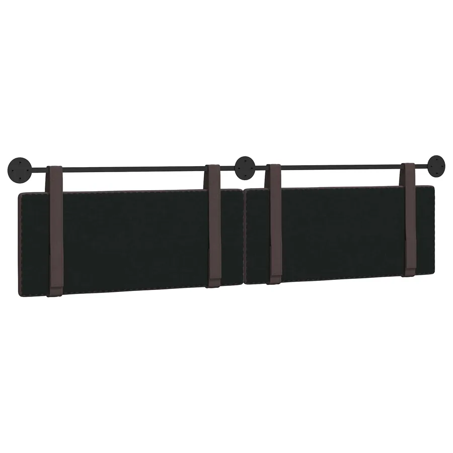 Tête de lit suspendue Marron foncé Tissu - 7