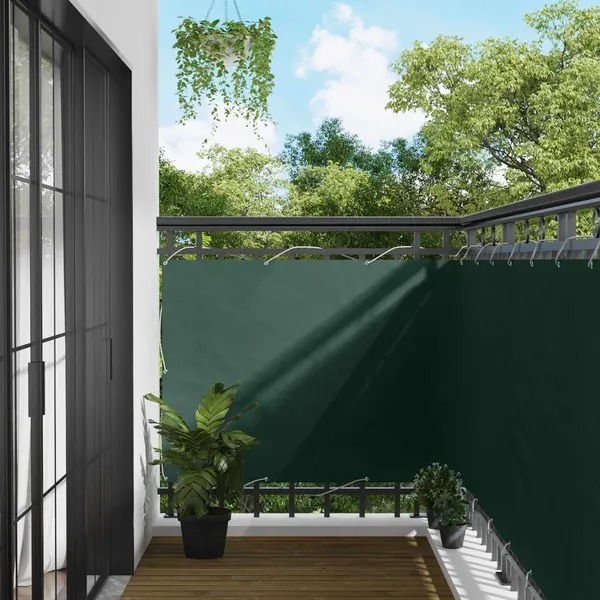 Écran de balcon Vert foncé 110 x 400 cm Tissu Oxford
