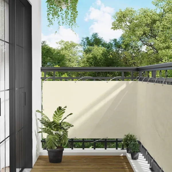 Écran de balcon Crème 100 x 600 cm Tissu Oxford