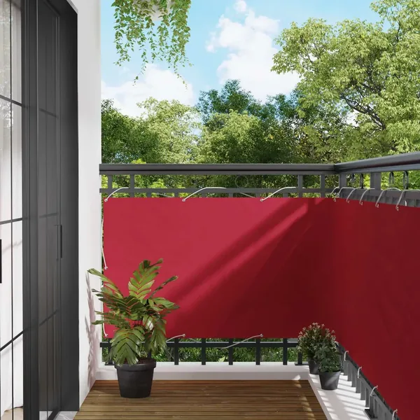 Écran de balcon Rouge 100 x 400 cm Tissu Oxford