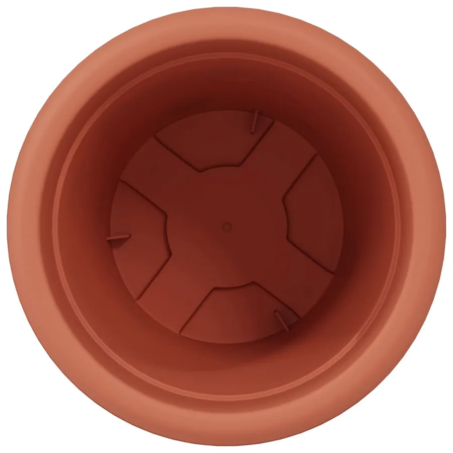 Pot à fleurs rond 24 pcs Rouge brique Ø 30 x 25 cm Plastique - 6