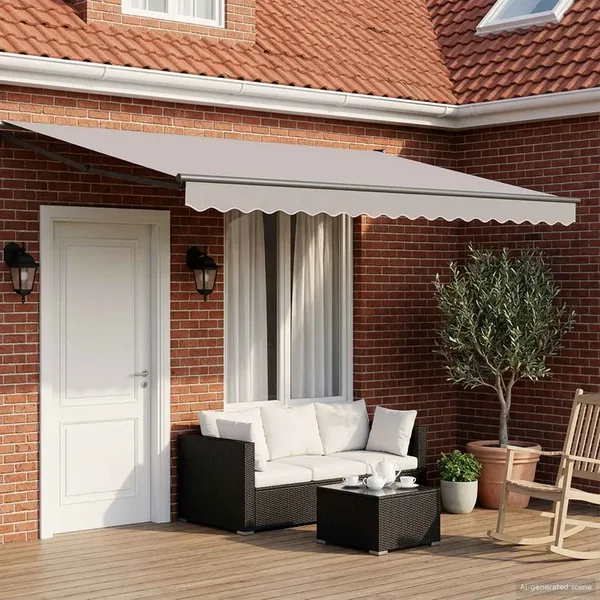 Cadre de store rétractable électrique Anthracite 4 x 2 m