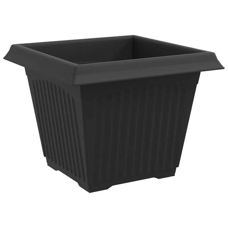 Pot de Fleurs Carré 6 pcs Noir 28,5 x 28,5 x 22 cm Plastique - 5