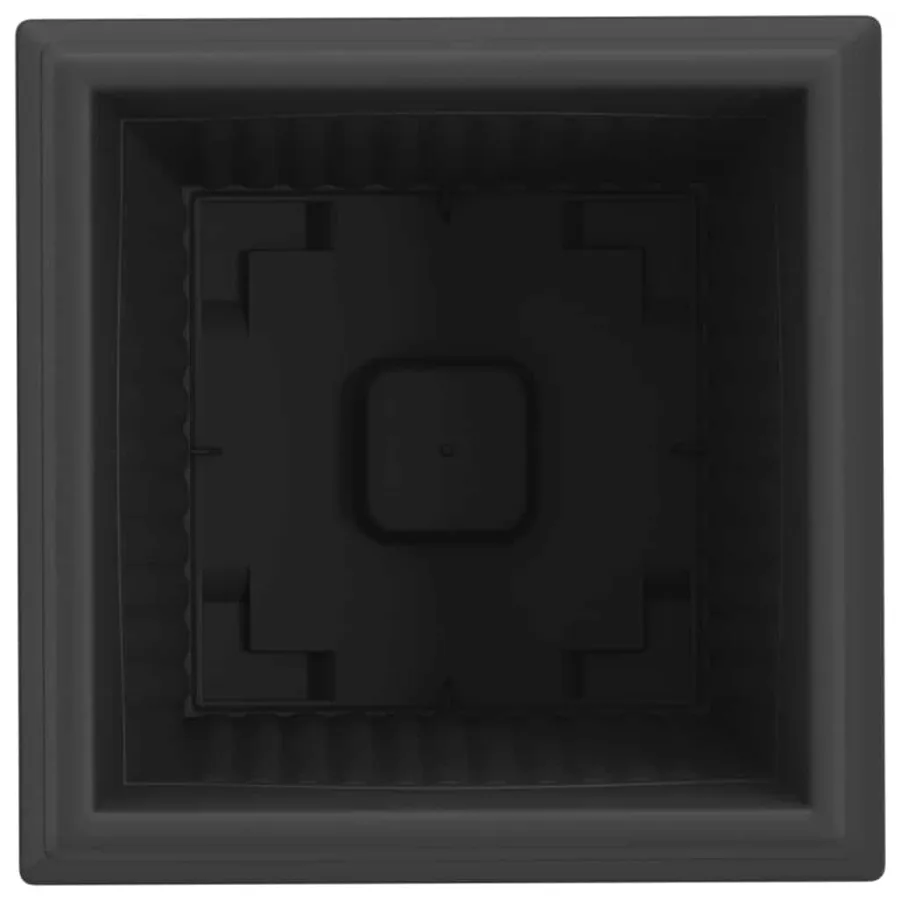 Pot de Fleurs Carré 6 pcs Noir 28,5 x 28,5 x 22 cm Plastique - 7