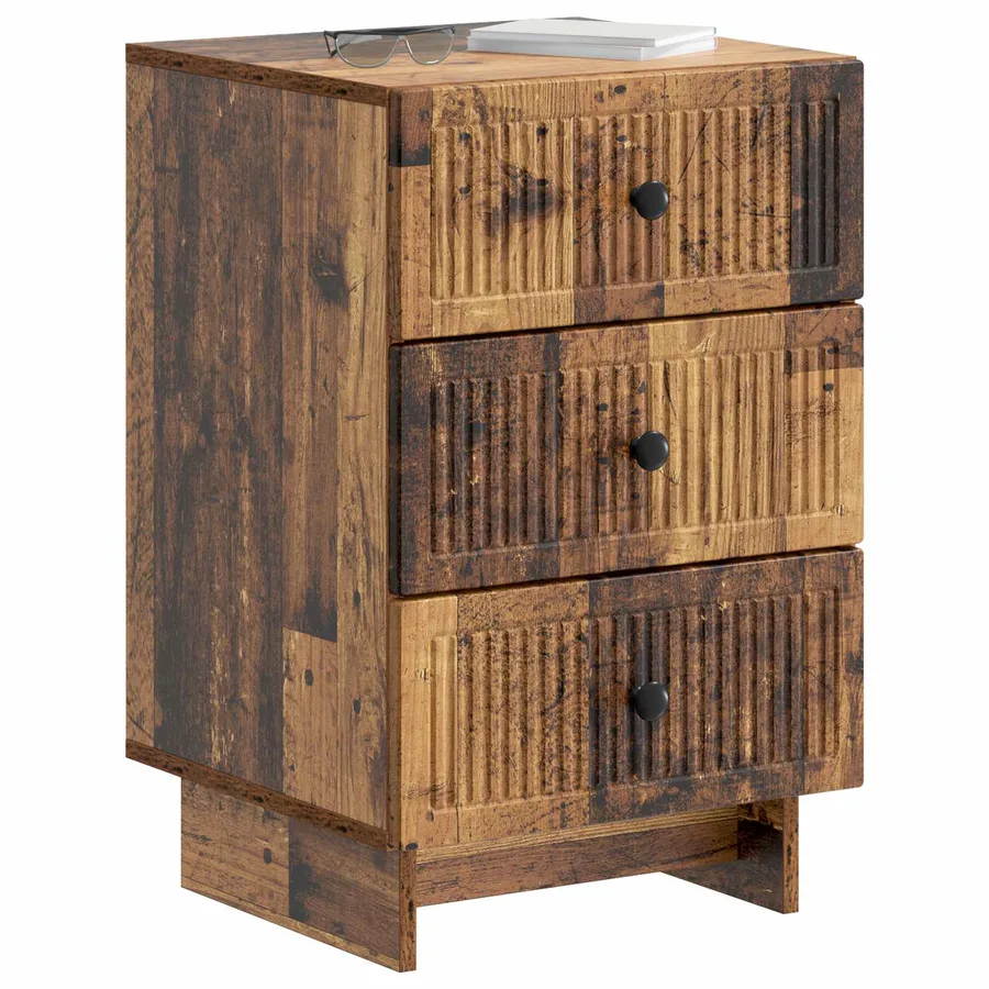 Cabinet de chevet avec tiroir Bois ancien 43 x 41 x 66,5 cm - 3