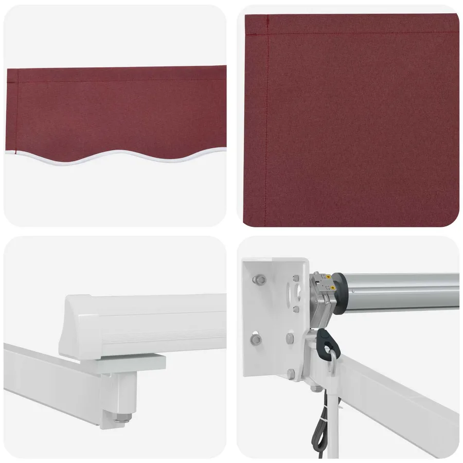 Auvent rétractable électrique Rouge bordeaux 4 x 2 m - 9