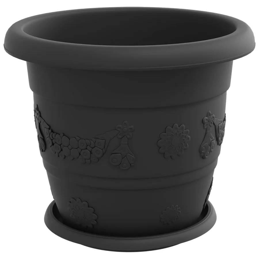 Pots de plantes 24 pcs Noir Ø 30 x 25 cm Plastique - 2
