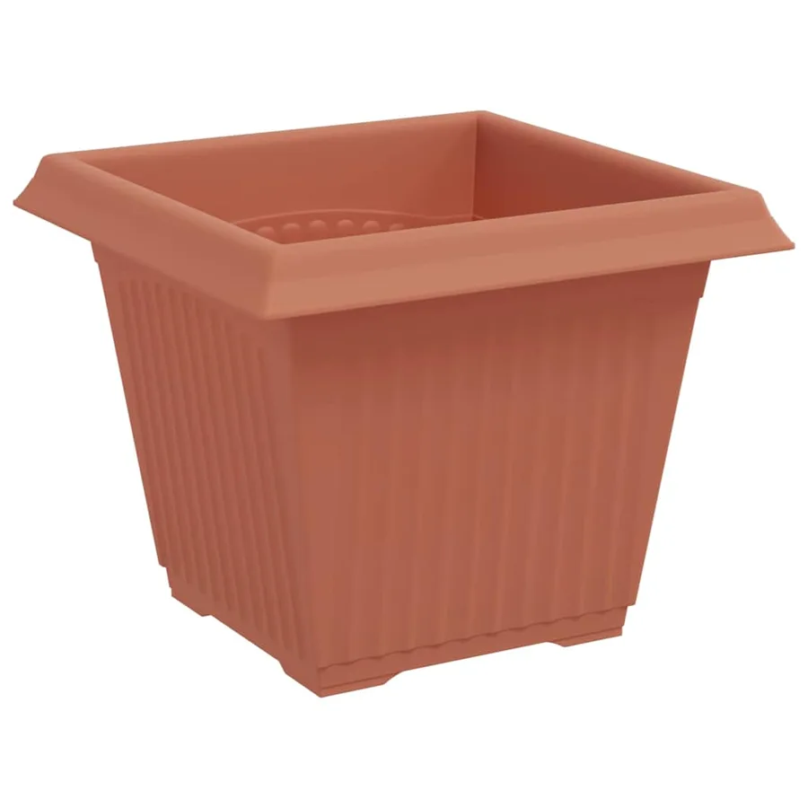 Pot de Fleurs Carré 6 pcs Rouge brique 20 x 20 x 16 cm - 5