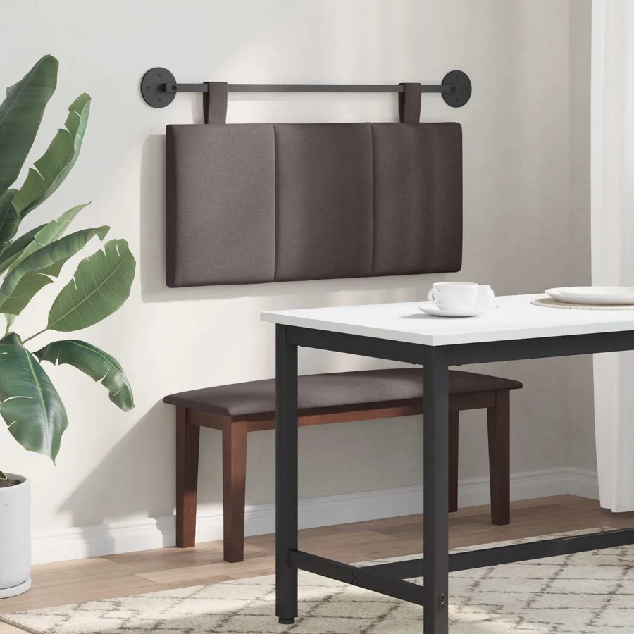 Tête de lit suspendue Marron foncé tissu - 4