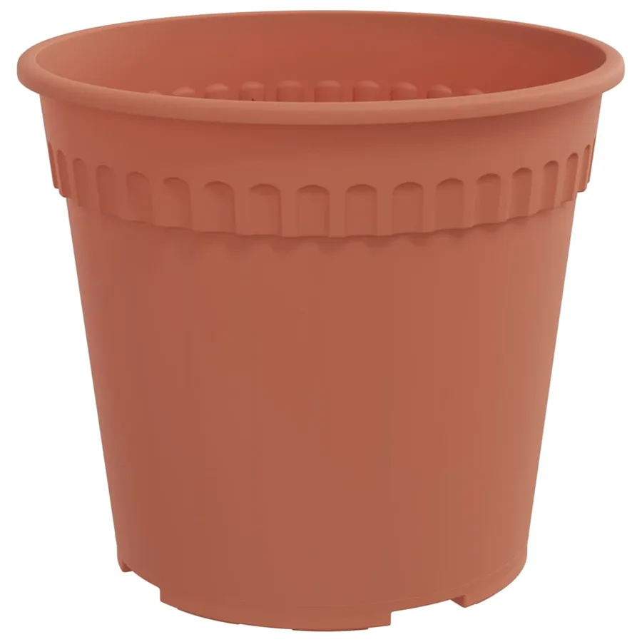 Pot à fleurs rond 6 pcs Rouge brique Ø 19 x 16 cm Plastique - 5