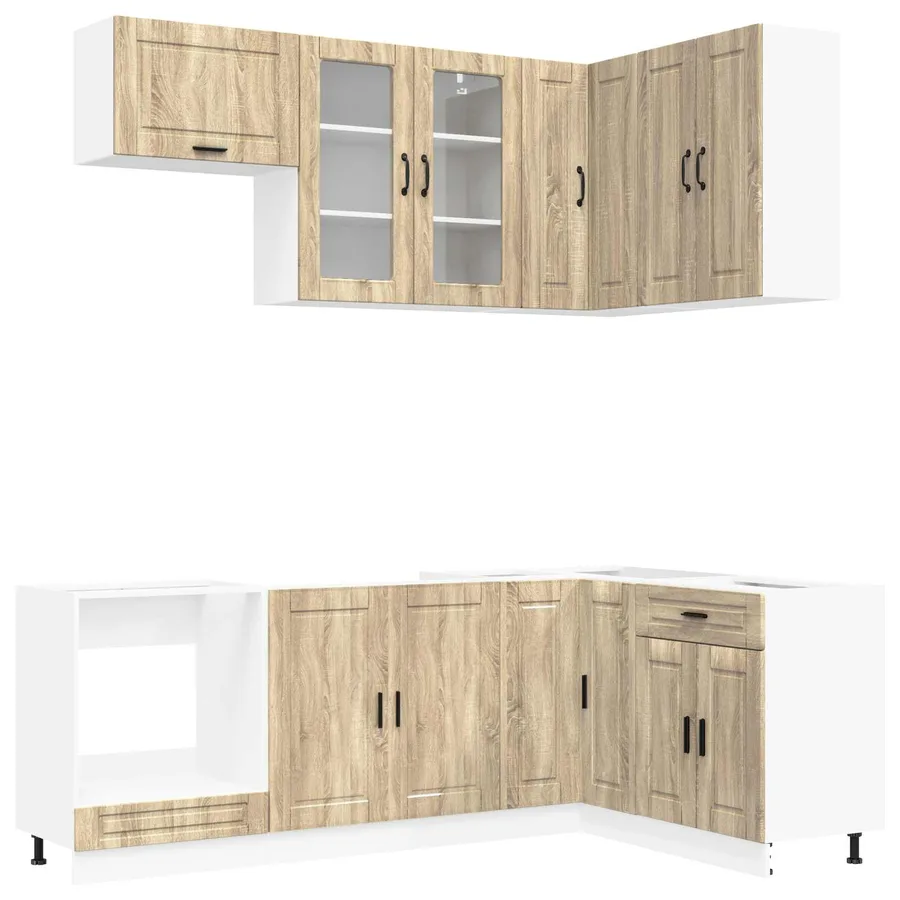 Unité de cuisine PORTO 8 pcs Chêne Sonoma Bois d'ingénierie - 2