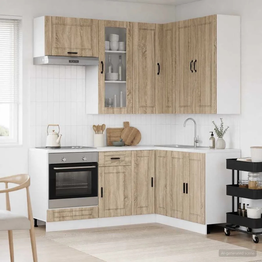 Unité de cuisine PORTO 8 pcs Chêne Sonoma Bois d'ingénierie