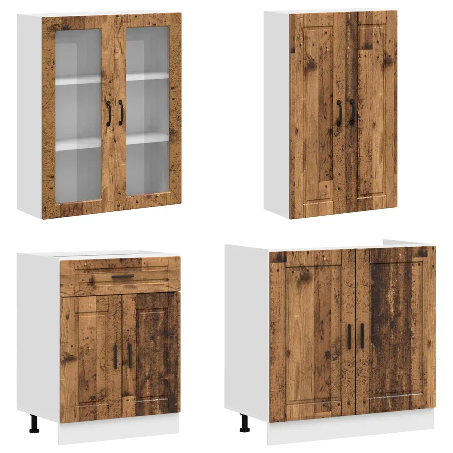 Unité de cuisine PORTO 8 pcs Bois ancien Bois d'ingénierie - 3