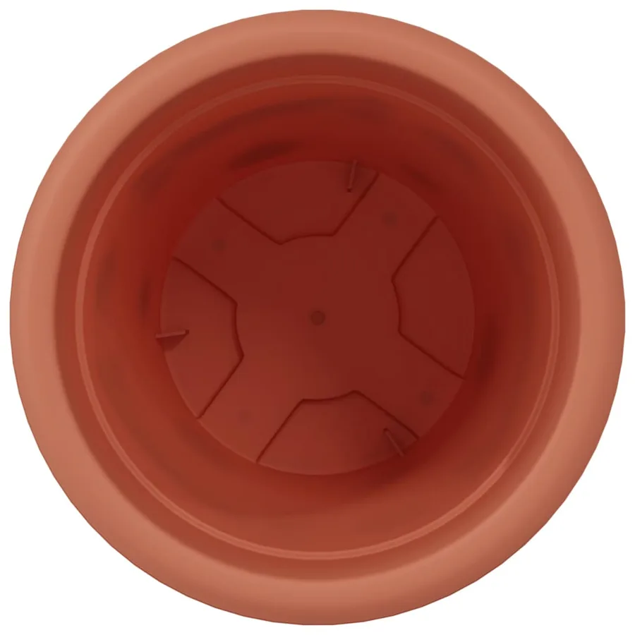 Pot à fleurs rond 6 pcs Rouge brique Ø 22 x 18 cm Plastique - 6