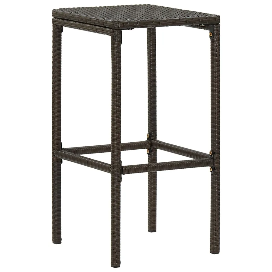 Tabourets de bar avec coussins lot de 2 marron résine tressée - 3
