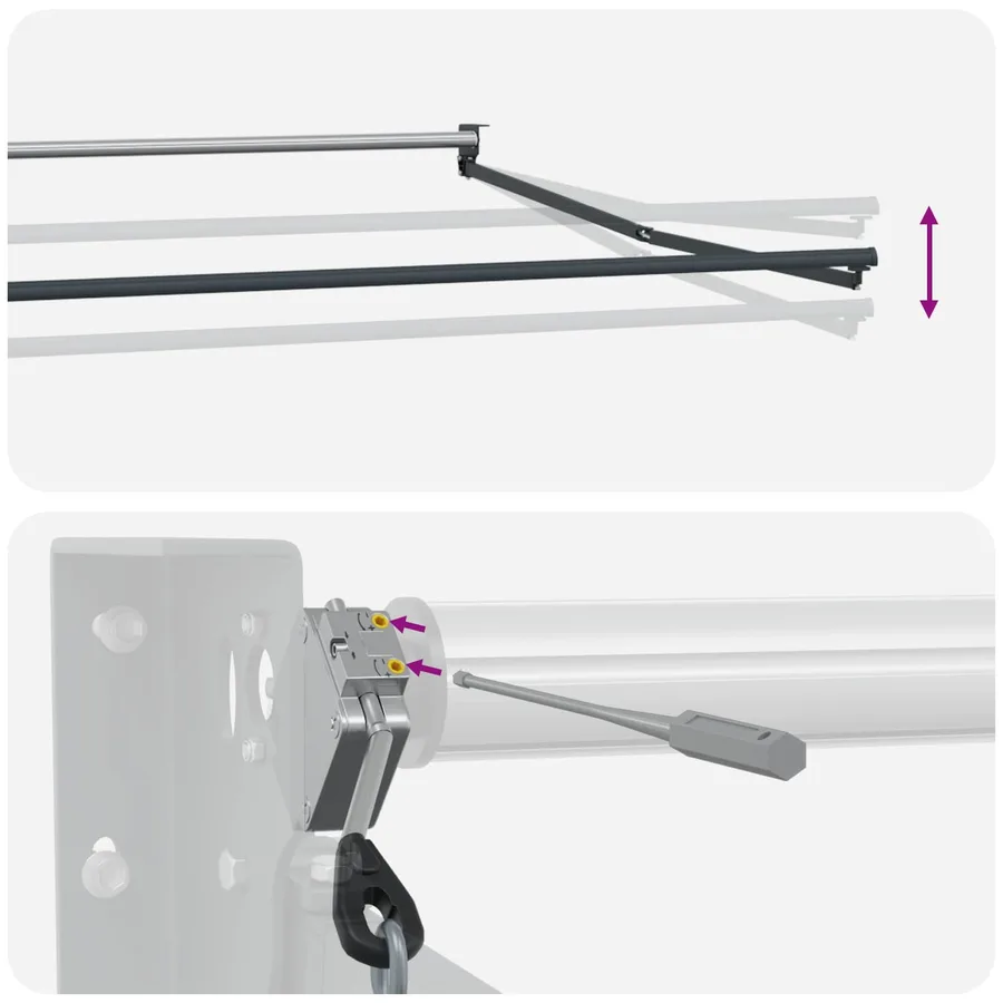 Auvent rétractable électrique Jaune et blanc 2,5 x 2 m - 13