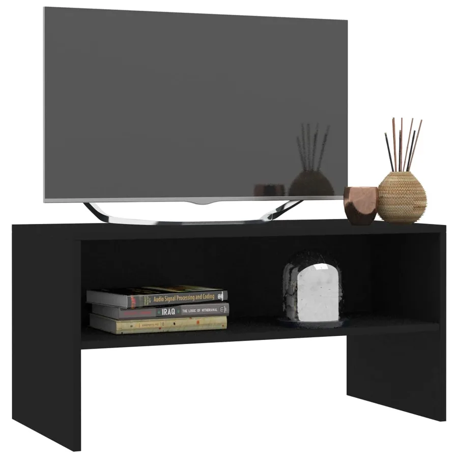 Meuble TV Noir 80x40x40 cm Bois d’ingénierie - 3