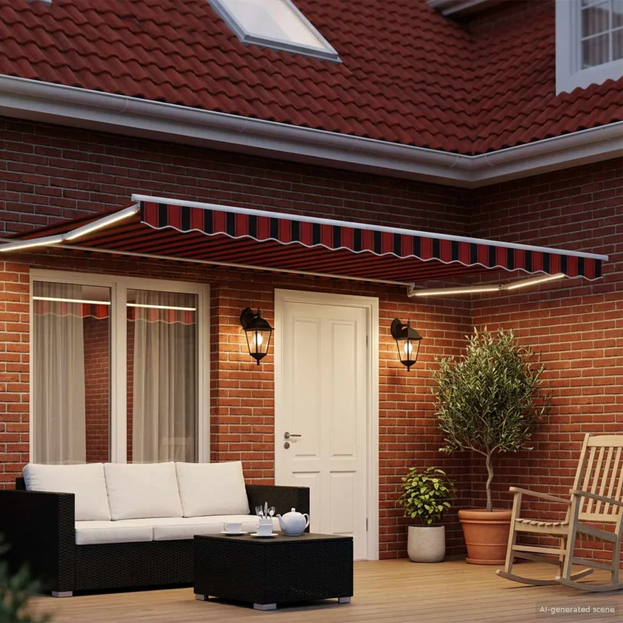 Auvent rétractable électrique Orange et marron 4 × 3 m - 3