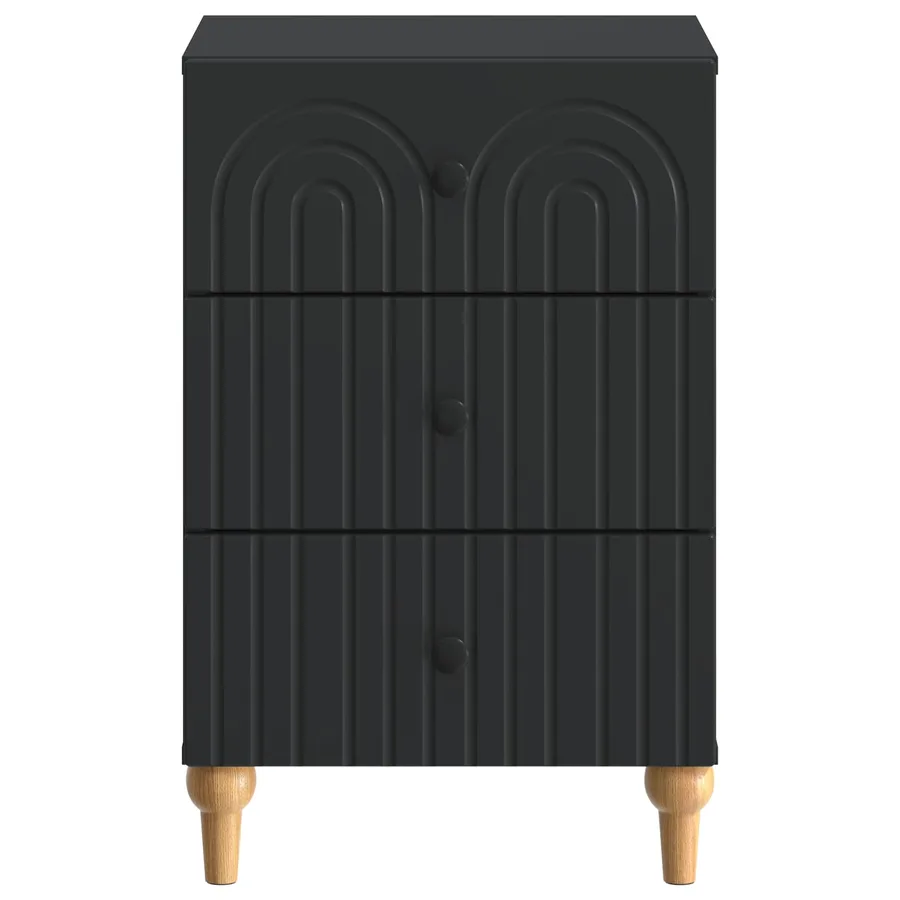 Cabinet de chevet Noir 43 x 41 x 66,5 cm Bois d'ingénierie - 5