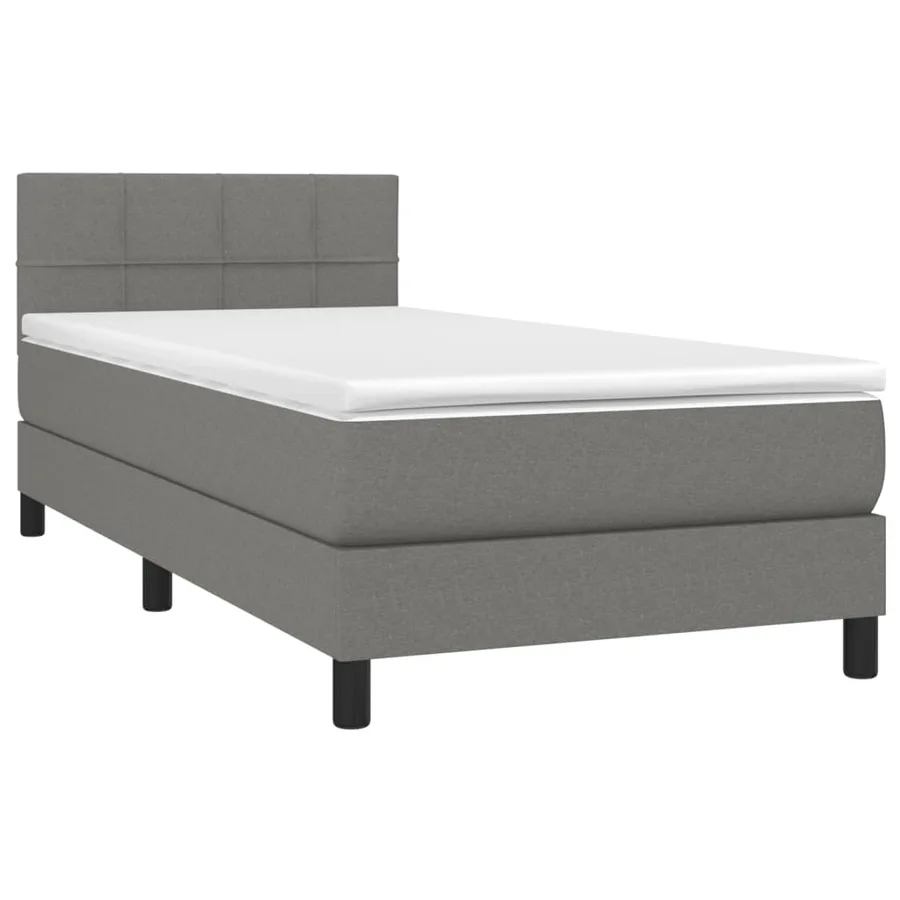 Sommier à lattes de lit avec matelas et LED Gris foncé 80x200cm - 3