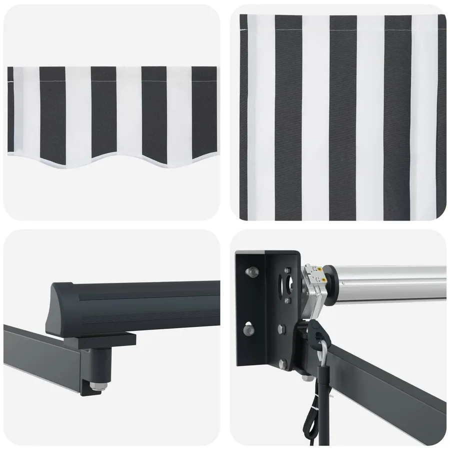 Auvent rétractable électrique Anthracite et blanc 4 × 3 m - 9