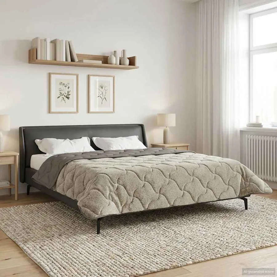 Duvet complet toute l'année Matelassé Gris clair 220 x 260 cm