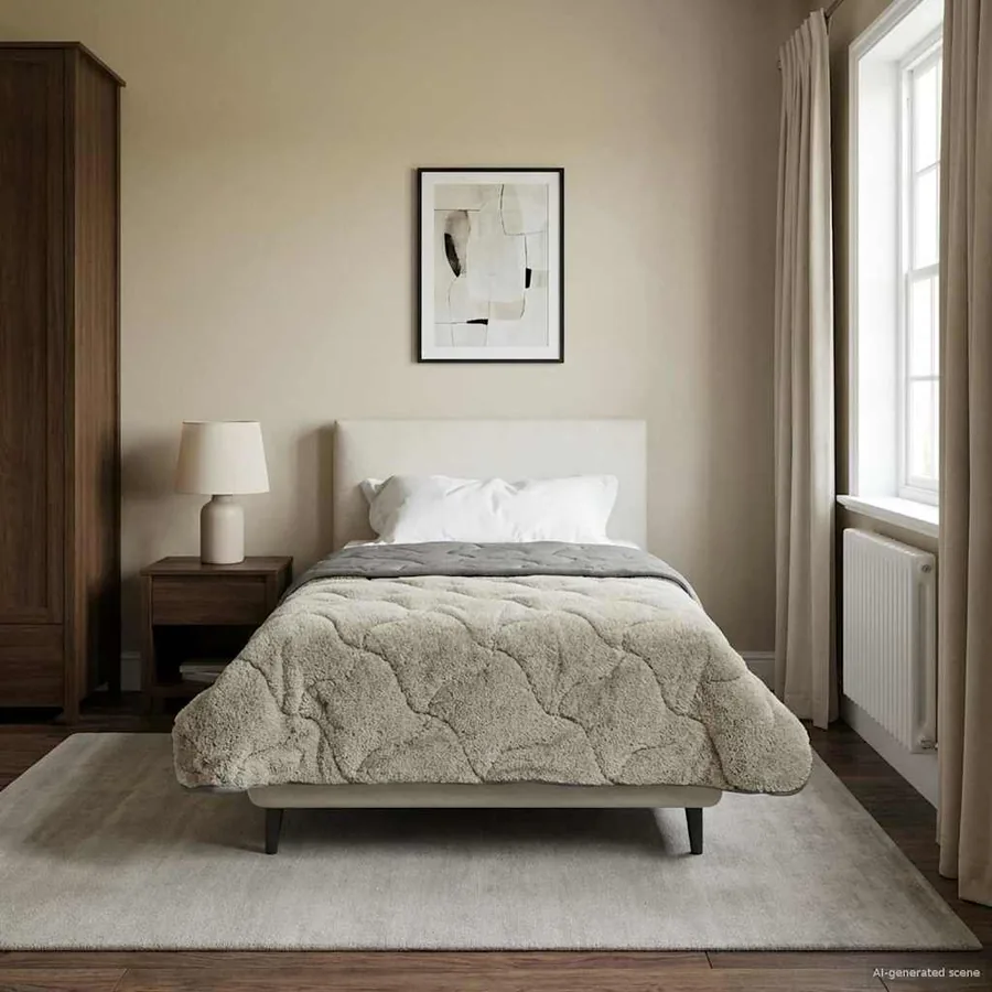 Duvet complet toute l'année Matelassé Gris clair 140 x 220 cm