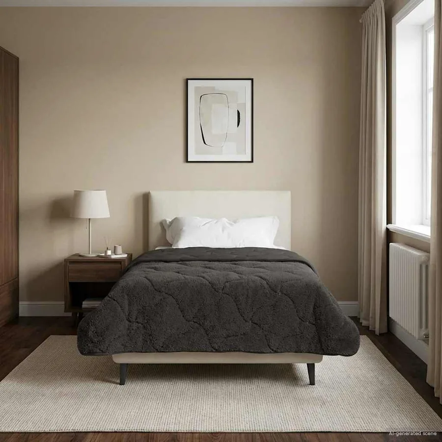 Duvet d'été simple Matelassé Anthracite 135 x 200 cm - 4