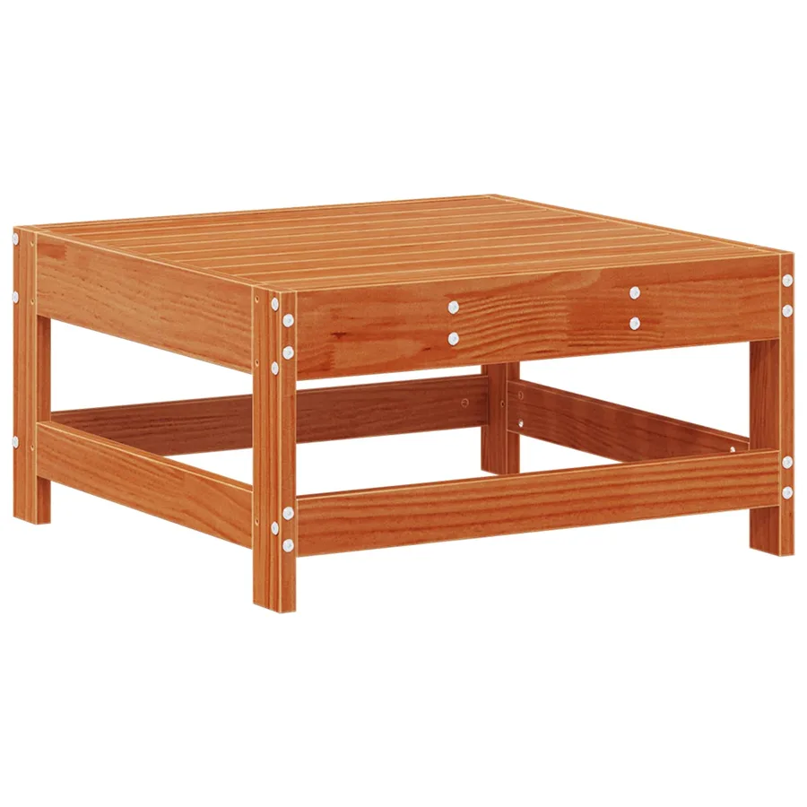 Repose-pieds de jardin Pin massif Brun Ciré 62 x 62 x 32 cm - 2