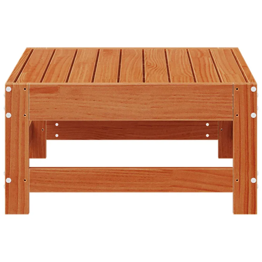 Repose-pieds de jardin Pin massif Brun Ciré 62 x 62 x 32 cm - 4