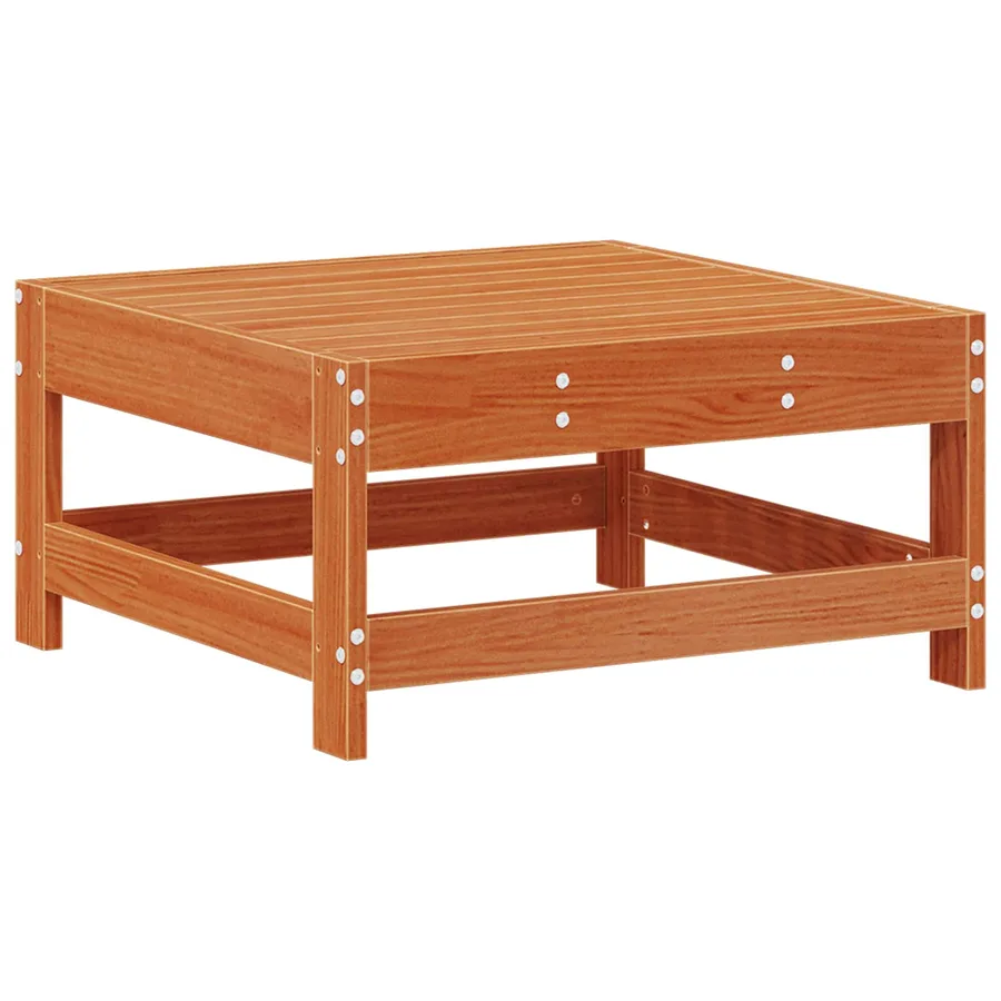 Repose-pieds de jardin Pin massif Brun Ciré 62 x 62 x 32 cm - 5