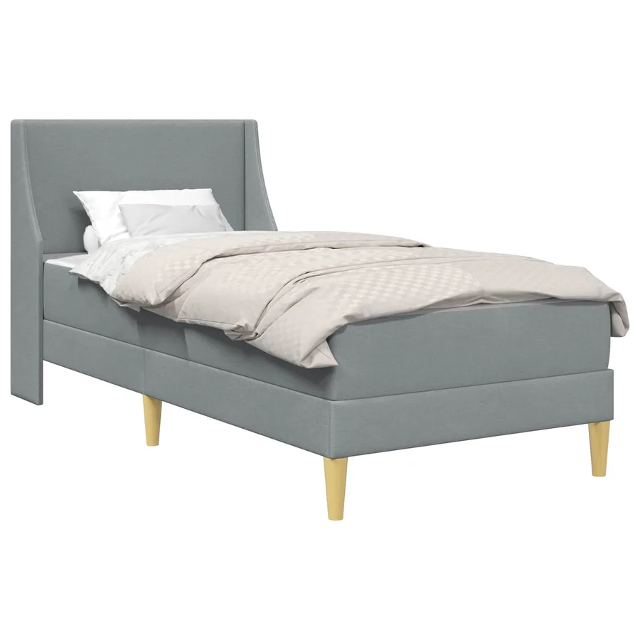 Cadre de lit avec matelas Gris clair 100 x 200 cm Polyester - 2