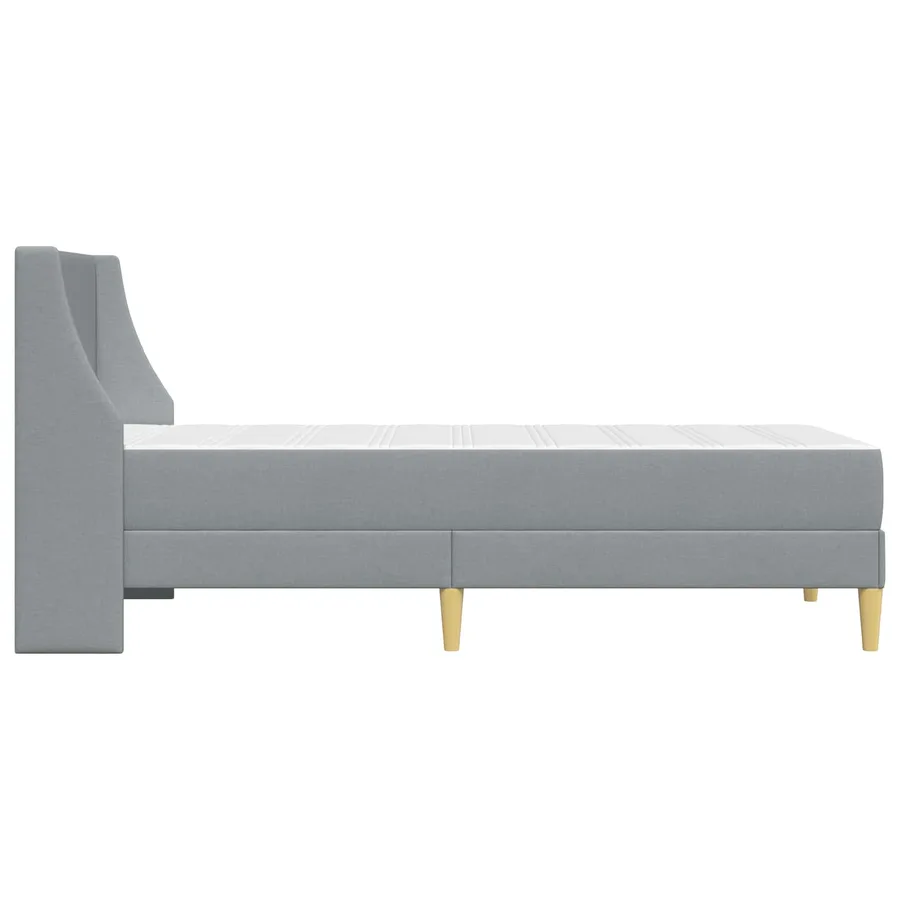 Cadre de lit avec matelas Gris clair 100 x 200 cm Polyester - 7
