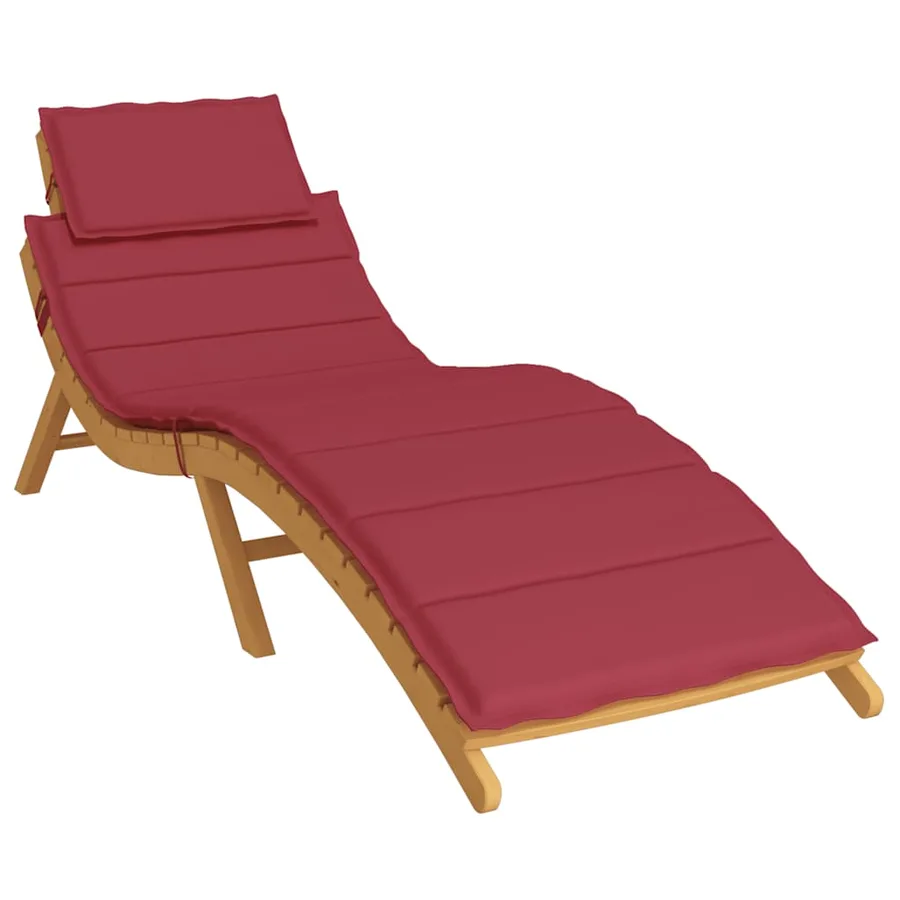Coussin de chaise longue rouge bordeaux 186x58x4cm tissu oxford - 3