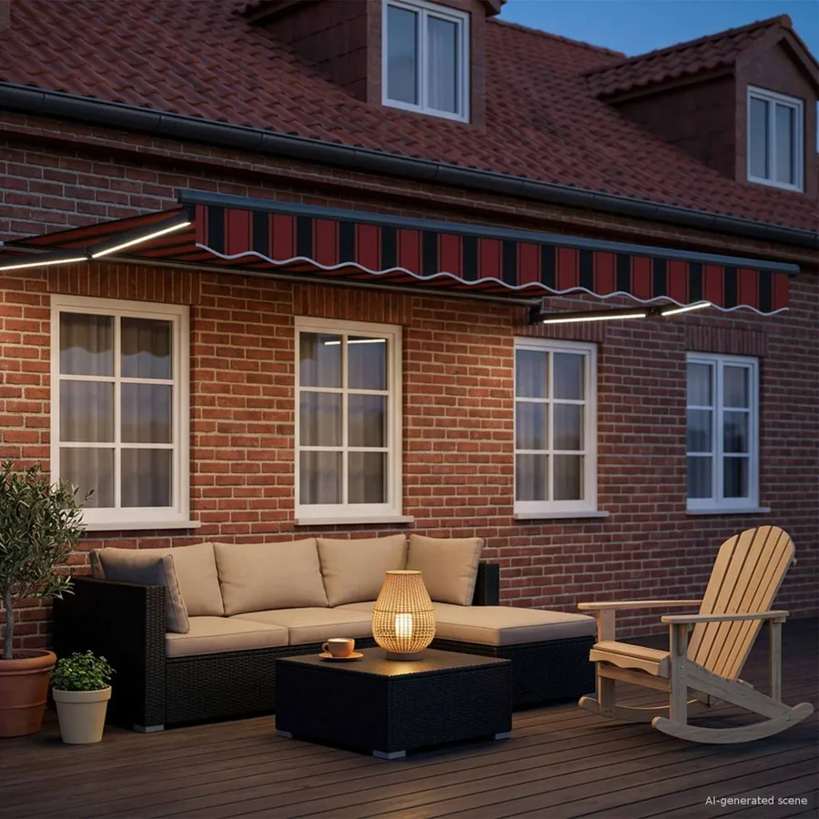 Auvent rétractable électrique Orange et marron 3 x 2,5 m - 3