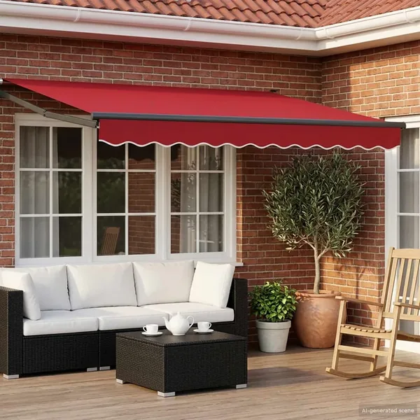 Auvent rétractable électrique Rouge 3 x 2,5 m