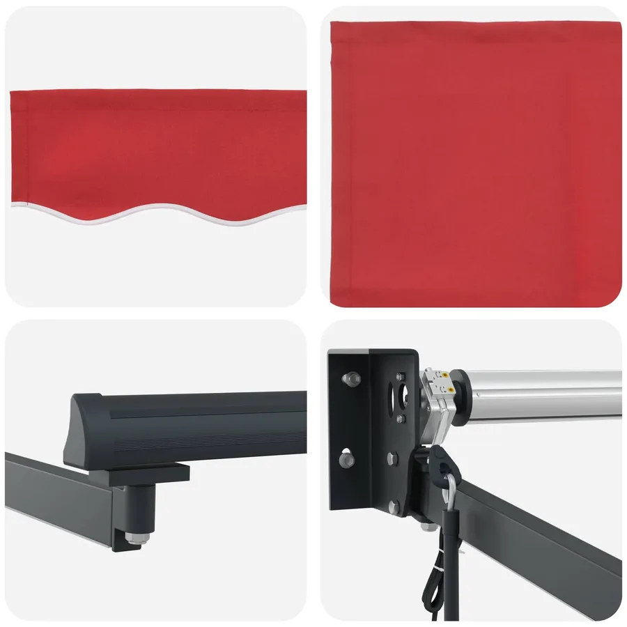 Auvent rétractable électrique Rouge 3 x 2,5 m - 9
