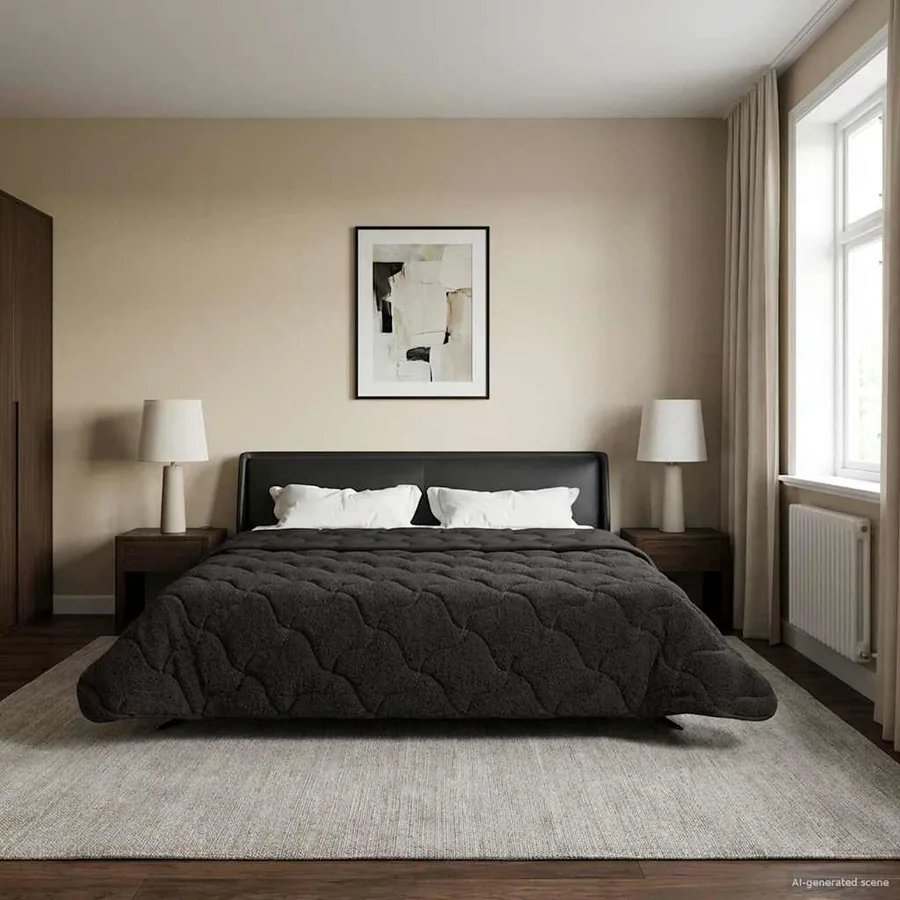 Duvet complet toute l'année Matelassé Anthracite 200 x 200 cm
